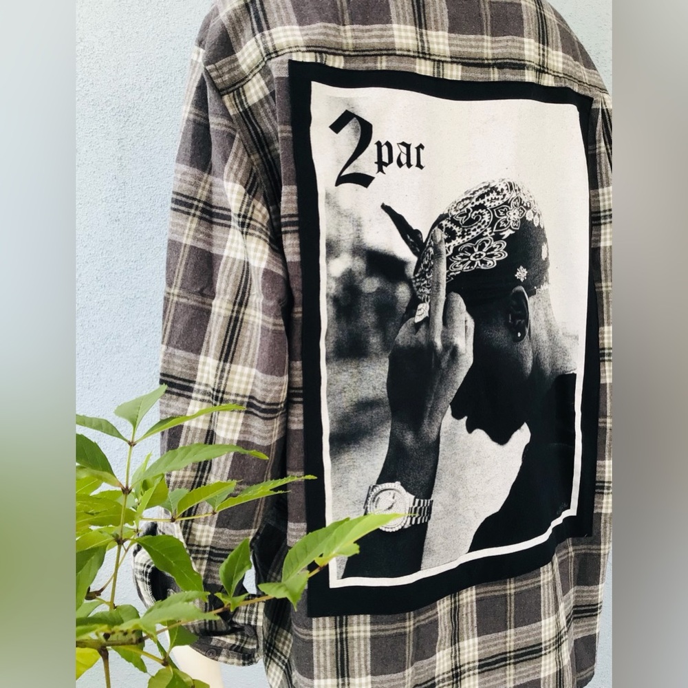 2Pac shirt flannel handmade